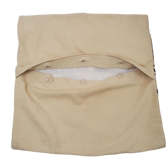 2 Pottery Barn Embroidered Floral Cotton Pillow Covers 20x20 Beige Turquoise - Picture 5 of 10